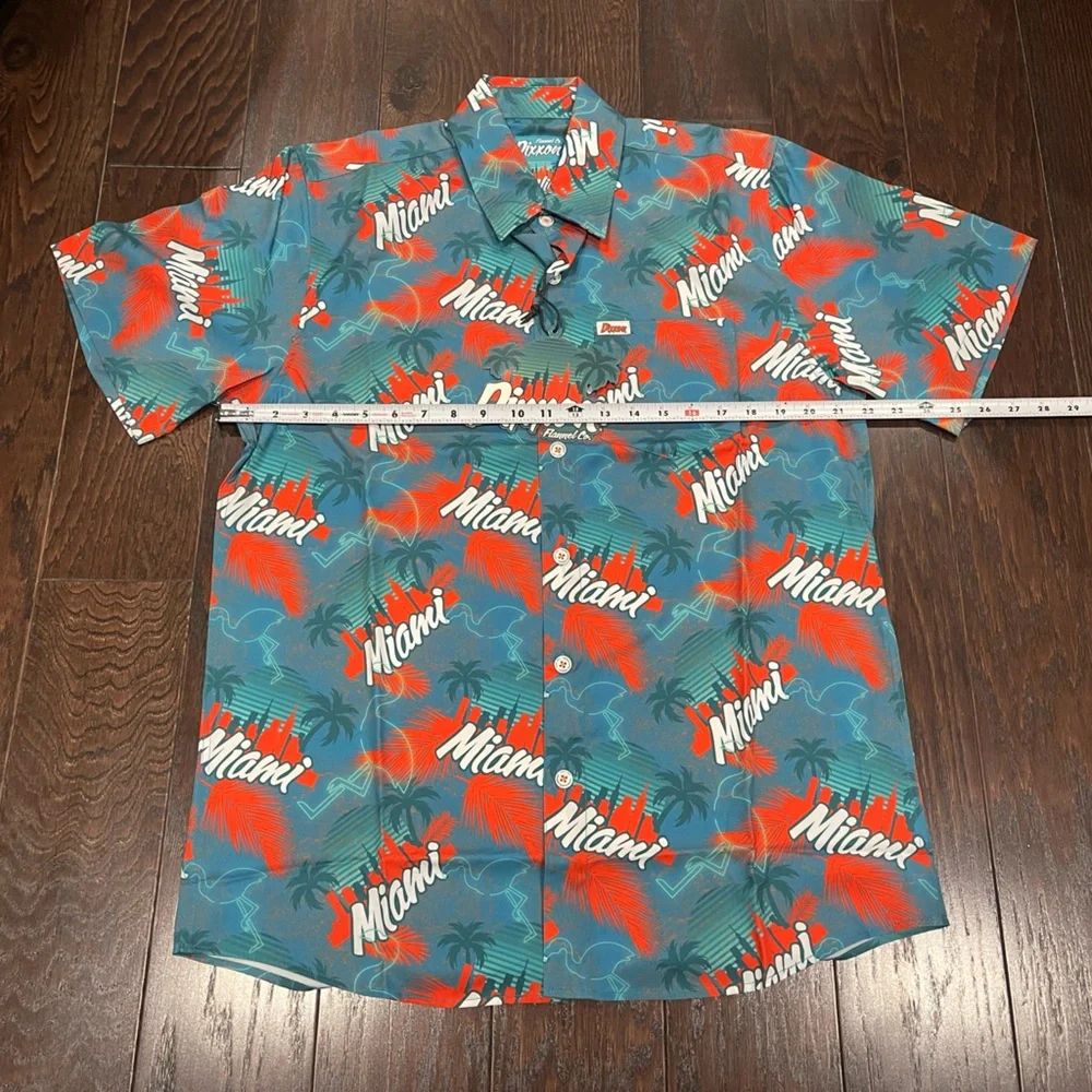Dixxon Flannel Co Shirt Men Size Medium The Vice Party Miami Turquoise Shirt NEW